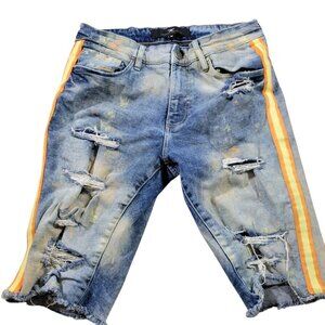 Jordan Craig Legacy Ed Shorts Mens 32 Destroyed Paint Wash Distressed